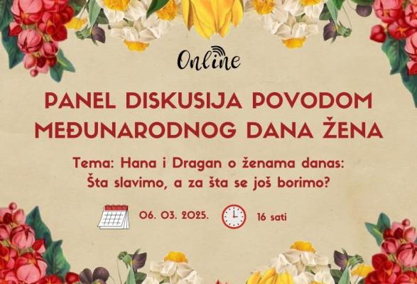 POZIV NA ONLINE PANEL DISKUSIJU POVODOM MEĐUNARODNOG DANA ŽENA